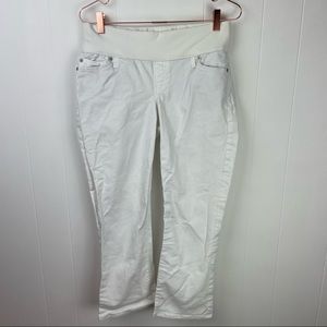 Gap Maternity 29r Cropped Ankle White Denim Jeans